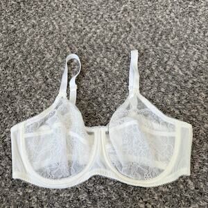 Wacoal 855186 Retro Chic Full Figure Bra Size 40C White MISSING FRONT BOW New